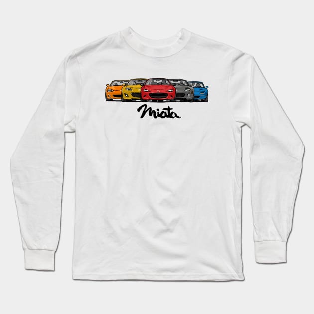 MX5 Miata Generations Long Sleeve T-Shirt by Woreth